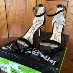 Sam Edelman Black Patent Leather w Ankle Strap